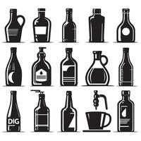 Creative Collection of various Bottle Icon Design design on a white background vector