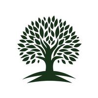A Creative tree logo with leaves on it set design on a white background vector