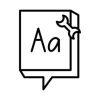 Translation or system language change settings vector