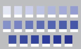 Color Palette 20 Shades of Periwinkle and Soft Blues - Cool, Dreamy, Misty Colors - with HEX Codes and Names, Colour Swatches and Combinations vector