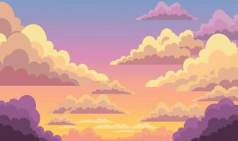 Clouds Nature View in Beautiful Majestic Sky at Twilight Dusk Dawn vector