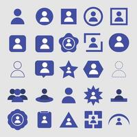 set of user icons with different and modern shapes vector