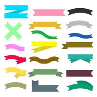 set of ribbon collections with different colors and shapes vector