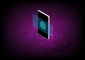 Abstract background with digital graphic on smartphone vector