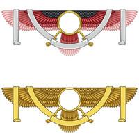 The Zoroastrian winged solar disk, adorned with flowing ribbons, symbolizes divinity and eternity in ancient Persian culture vector