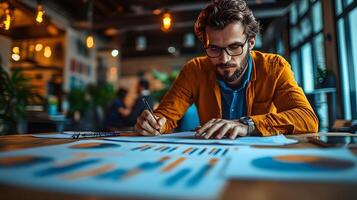 Organized office assistant taking structured notes on paper during a collaborative team photo