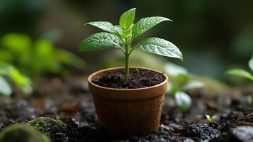 Concept of circular economy with eco-friendly product lifecycle, recyclable materials in focus photo