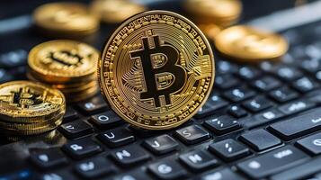 Analyst team examining cryptocurrency charts, intense finance setting, digital currency symbols photo