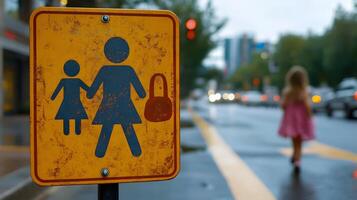 Road safety awareness sign on a busy highway, encouraging safe driving practices photo