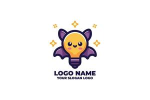 Tiny Genius, A Playful Bat with a Floating Idea Bulb vector