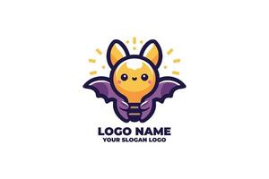 Lunar Glow, A Chibi Bat with a Lightbulb Shining in the Dark vector