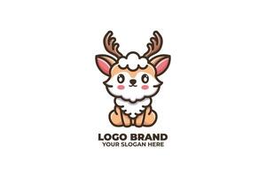 A Cute Deer in a Soft Snowy Scene vector