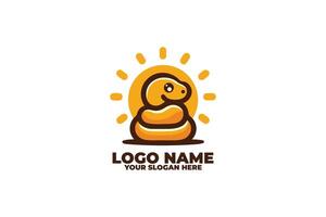 Sun Kissed Serpent, A Playful Chibi Snake Basking in Warmth vector