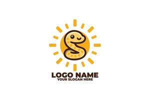 Cozy Coil, A Tiny Chibi Snake Curling Around a Sunny Glow vector