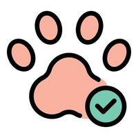 Pet friendly icon in flat line style representing accommodations services and spaces welcoming pets ideal for hospitality travel and lifestyle concepts. vector