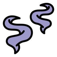 Smoke icon in flat line style representing vapor fumes or fire ideal for environmental safety and atmospheric concepts. vector
