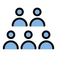 Audience icon in flat line style representing a group of people spectators or viewers ideal for event media and entertainment concepts. vector