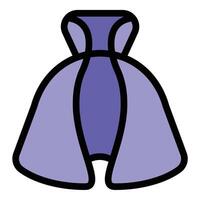 Magic cloak icon in flat line style representing wizardry invisibility and enchantment ideal for fantasy and mystical concepts. vector
