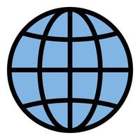 Worldwide icon in flat line style representing global reach international connections and worldwide access ideal for travel business and communication concepts. vector