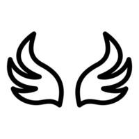 Wings icon in flat line style representing freedom flight and spirituality ideal for fantasy and inspirational concepts. vector