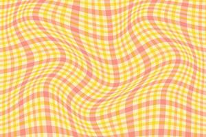 simple abstract pink yellow color smooth texture plaid check tartan gingham wavy line pattern that can be used as a background or texture vector