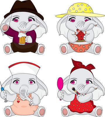 Funny Elephant Costume Character Animal Mascot