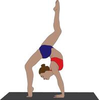 One-Legged Upward Bow Pose Eka Pada Urdhva Dhanurasana Yoga vector