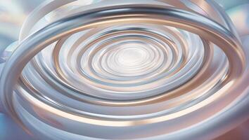 Abstract swirling rings create a mesmerizing illusion of depth and movement in a digital space photo
