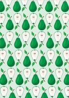 Pear Fruit Background Seamless Pattern vector