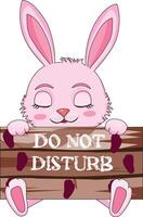 Sleeping Rabbit With Board Do Not Disturb vector