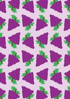 Purple Grapes Seamless Pattern Background vector