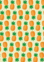 Pineapples Tropical Background Seamless Pattern vector
