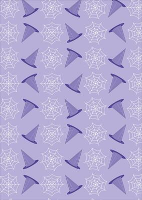 Witch Hat And Spider Web Pattern Background