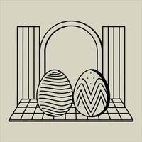3D Render Decorative Eggs Patterns vector