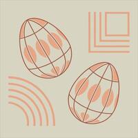 3D Render Decorative Eggs with Symmetrical Patterns vector