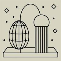 3D Render Textured Eggs with Symmetrical Patterns vector