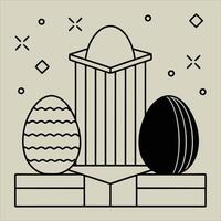 Render Decorative Textured Eggs with Symmetrical Patterns vector
