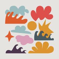 Abstract Clouds and Waves Silhouette on a White Background vector