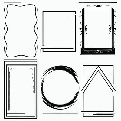 Collection Of Six Unique Flat Type Frames
