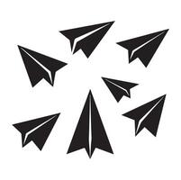 Silhouette of Paper Airplanes Silhouettes Different on a White Background vector