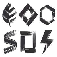 Unique Style Soft Brushstroke Patterns Silhouette on a White Background vector