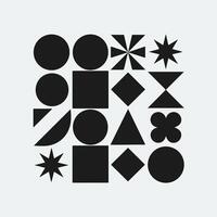 Different type Geometric Shapes Silhouette on a White Background vector