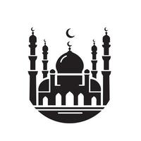 unique Style Mosque silhouette on a white background vector