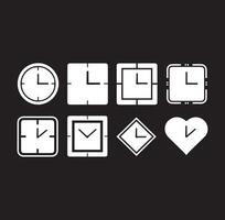unique style Digital Clock Icons Silhouette on a White Background vector