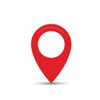 red location GPS pointer. Red map pointer. isolated vector