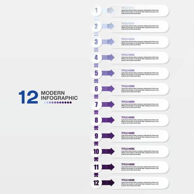 Business infographic process design 12 options or steps.