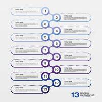 Infographic 13 step and number, business concept. vector