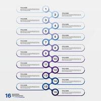 Infographic 16 step and number, business concept. vector