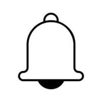 Bell icon . Notification and alarm symbol. Flat shape application interface sign button. Decoration logo. Black silhouette isolated on white background. vector