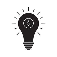 thin line lightbulb with dollar icon. linear trend modern wealth logotype graphic stroke web design isolated on white. concept of simple smart strategy or economy growth pictogram vector